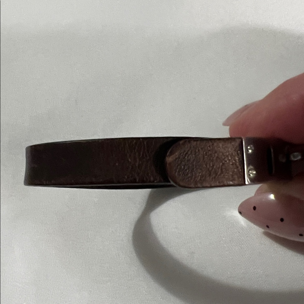 Fossil Leather & Silver Hardware Bracelet - Picture 6 of 8